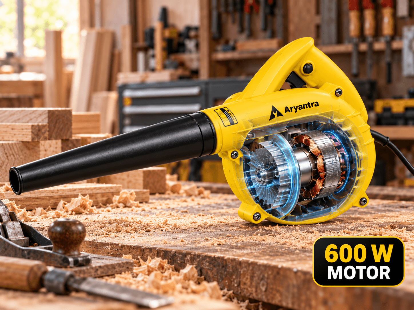 600 W MOTOR FOR ROUTINE DUST CLEANING
