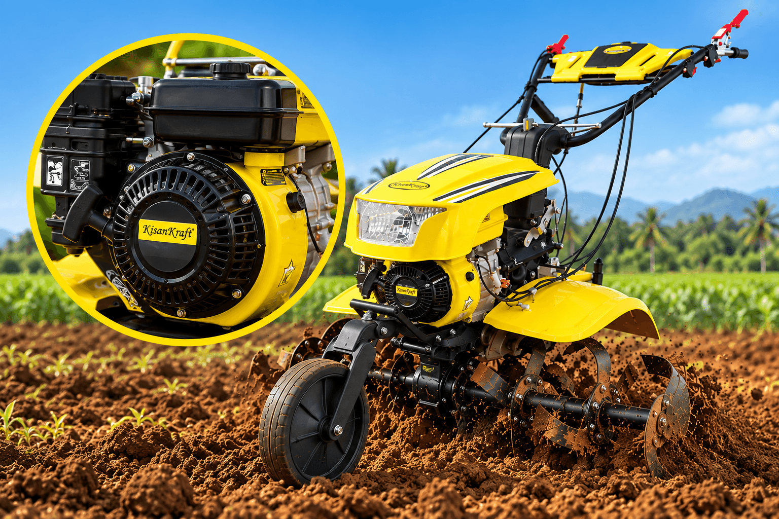 7 HP 4-Stroke Petrol Power